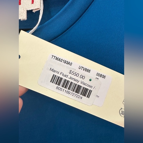 NWT Marni Fluid Jersey Sleeveless Top or Dress Blue 42 - Picture 5 of 14